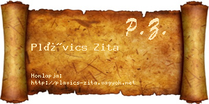 Plávics Zita névjegykártya